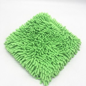 Car Wash Pad 23*23cm Super Absorbent Green Color Microfiber Chenille Pad