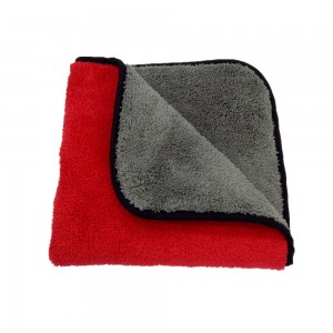 double layers and two colors microfiber coral fleece towel