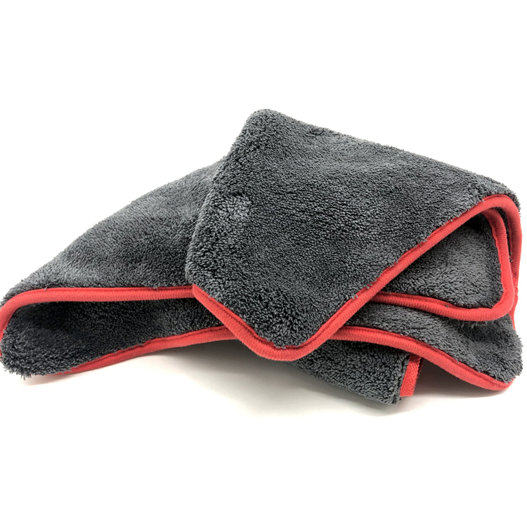 2020 China New Design Car Seat Towel Use - Red Border Edge Microfiber Coral Fleece Towel for Car Detailing – Jiexu detail pictures