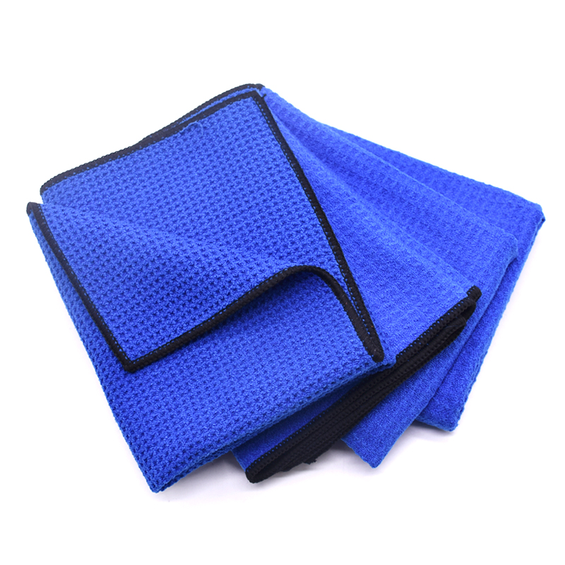 No Lint Microfiber Waffle Towel Car Window and Car Glass Cleaning Towel-B Featured Image