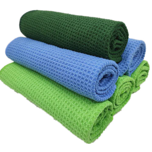 Wholesale Customized Microfiber Cleaning Cloth Waffle Glass Towel-D