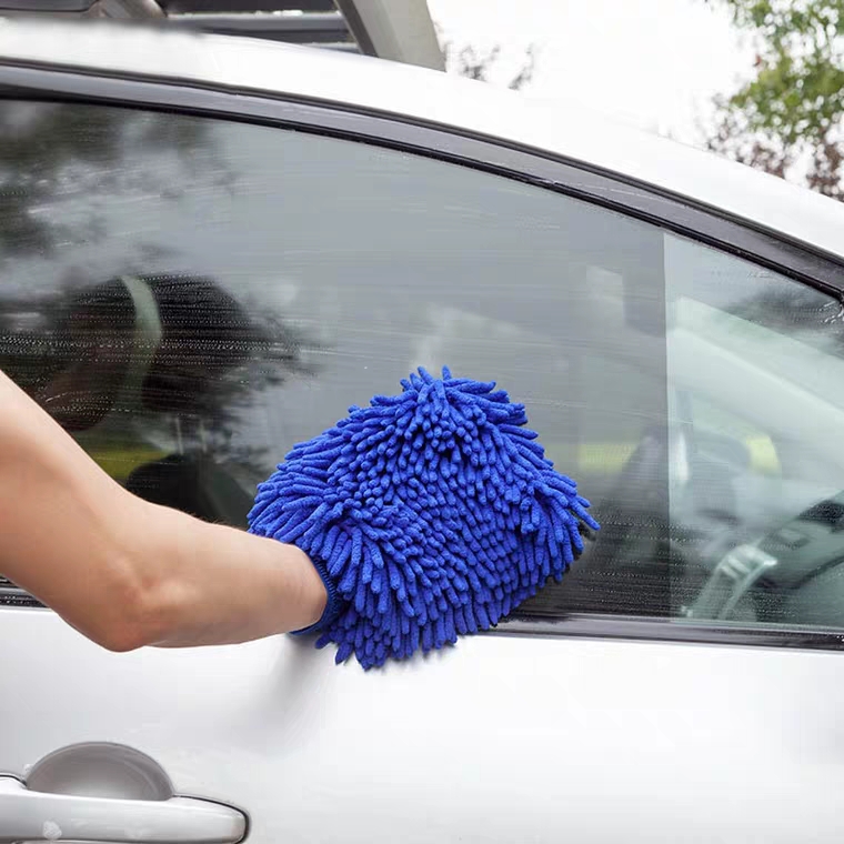 Microfiber Plush Mitt Car Wash Mitten Washing Glove Cleaning Brush Tool Lp